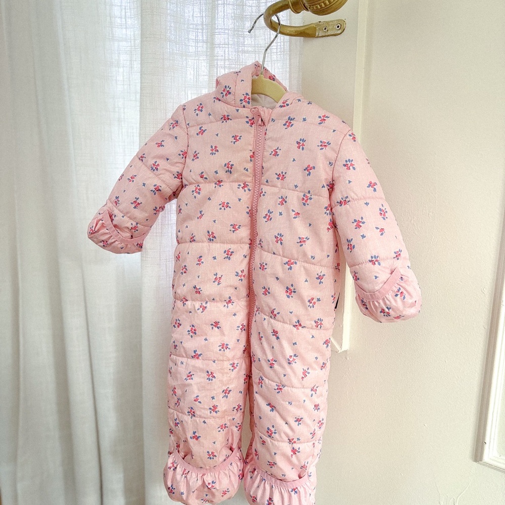 Joe Fresh Pink Floral Kids Puffer Jacket